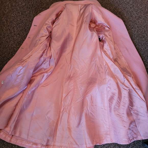 Vintage Double Breasted Pink Long Coat size 7 - Picture 7 of 8